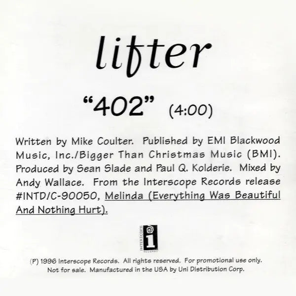 Lifter - 402 Best Coast Music